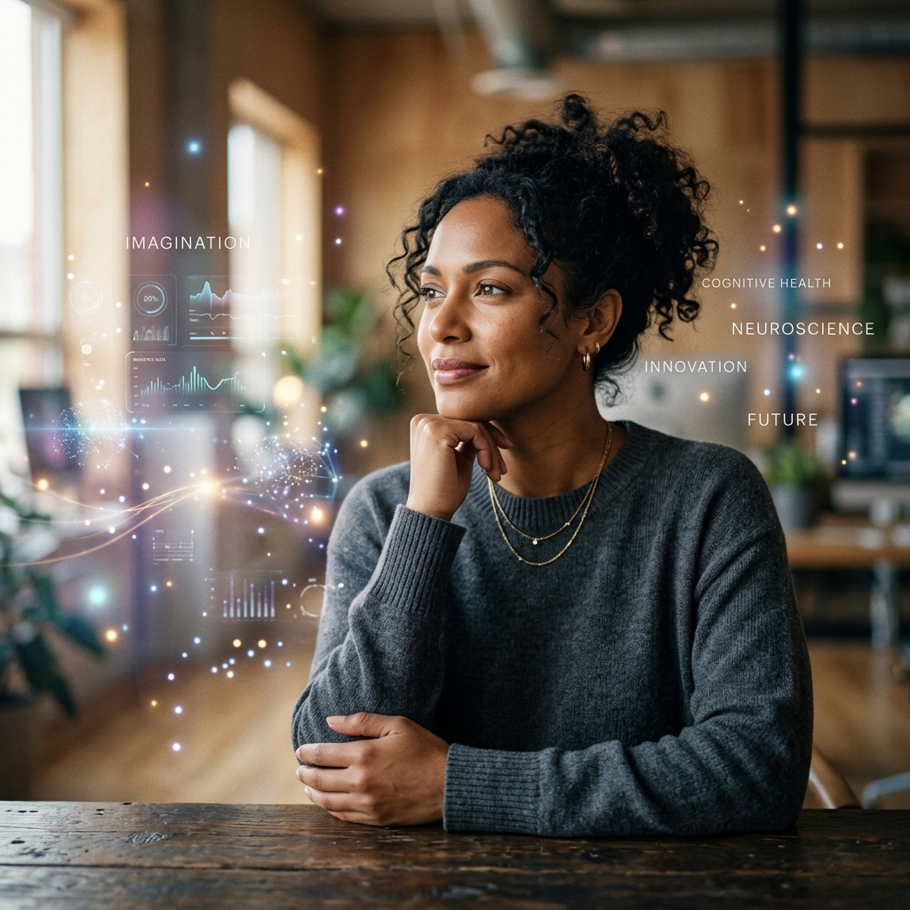 Woman with health icons