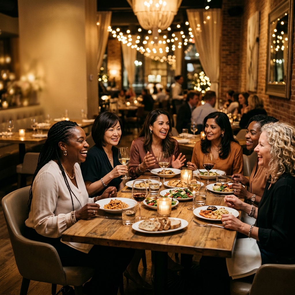 Friends sharing a meal together